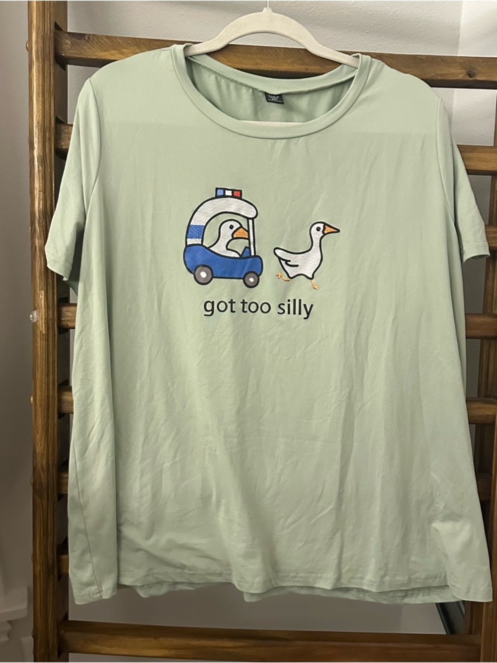 SHEIN Curve Light Sage Green Crewneck Tee